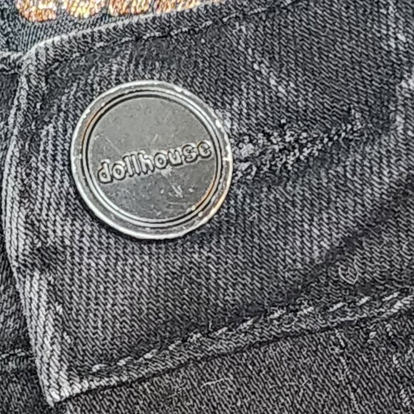 Dollhouse You Are Beautiful Black Destructed Cotton Poly Span Skinny Jeans 11/12 - Picture 8 of 16